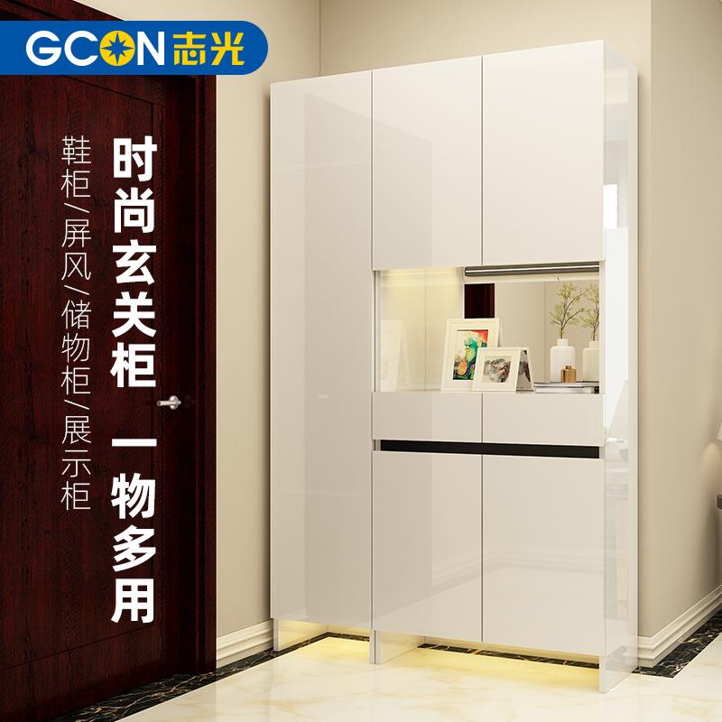 志光轻奢高档客厅玄关柜门厅柜高鞋柜隔断柜酒柜屏风柜收纳储物柜