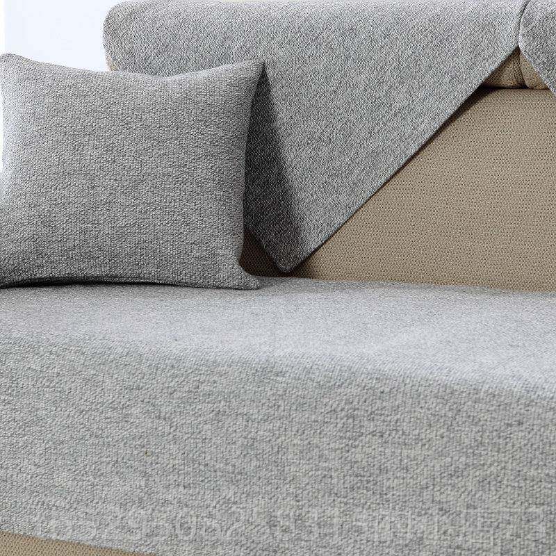 高档沙坐发垫亚麻棉麻灰色简约沙发罩垫扶巾防滑沙发盖巾盖布垫套