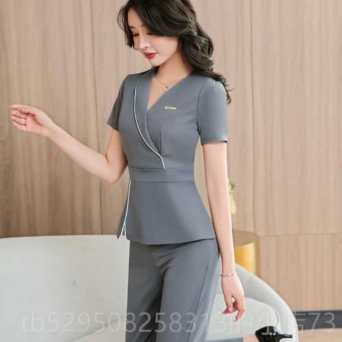 高档224新款SPA美容工师高端工作服透气美容 院时尚工0衣足疗沐足