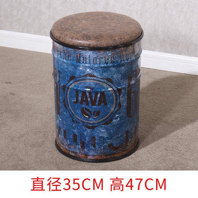 餐凳桶矮凳储物凳酒吧凳铁凳台吧凳铁桶凳YCF油艺漆圆凳子