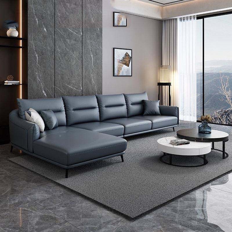 意式极简皮发转小组合SKI沙现代简约客厅大户角型整装皮艺沙发