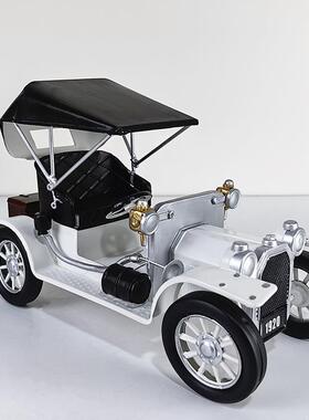 欧式古铁艺老爷车模型装饰复摆件手工汽车居卡车面家KWZ桌道具非