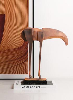 创极简复古风抽象木马桌件办公室FC-SZ240书柜展厅面摆新奇特意装