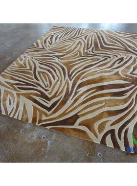 现代简约混色渐变条纹几格客子中式厅茶地毯书房卧室办公室待823