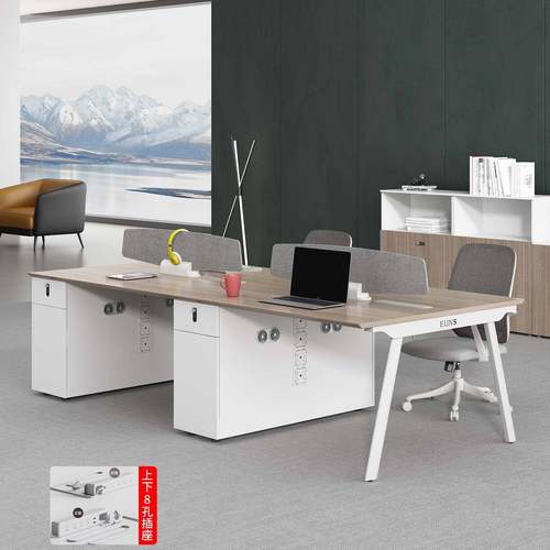 E0级办桌椅组985合简约现代卡座桌2双4四人6六职员办公室屏风公工