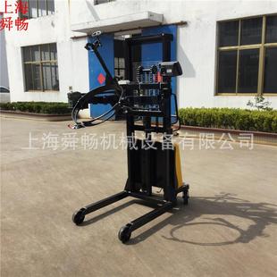 升3.5M夹半动电油桶倒料车带装 高卸车油桶车 置高372升装