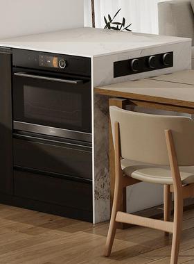 &ANFN可定岩板窄岛台头小岛台单单个餐桌多独功能伸缩中导倒吧柜