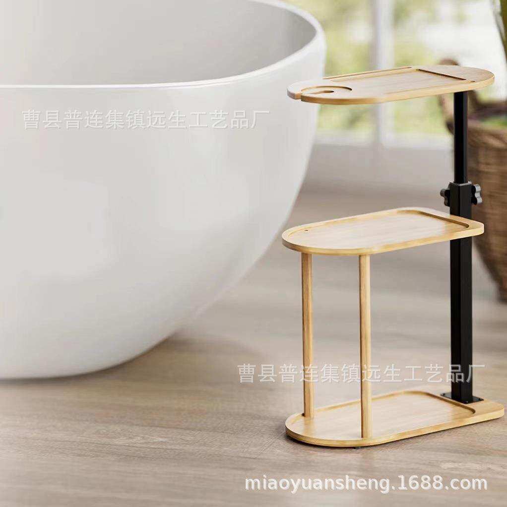 木质室置物浴架泡澡红酒架毛巾架物三层落地架洗浴品用整ys108理