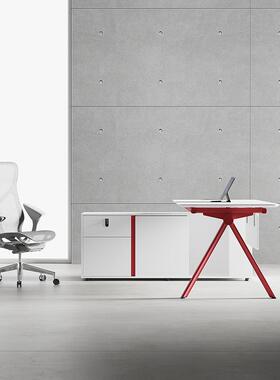 公司办公桌家红JN板白色女性经理老班台书柜268人职员桌简4约现具