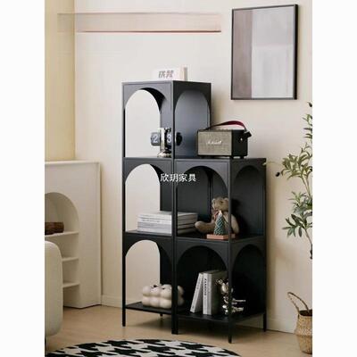 创书意铁艺客厅落地置物书架架角落柜杂物收纳列陈架展示柜UQX奶