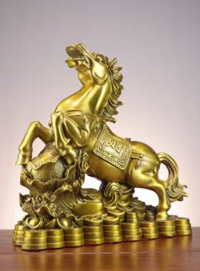 铜IPQ马生肖马送财马家居店品装饰铺铜马发工艺摆件立马财