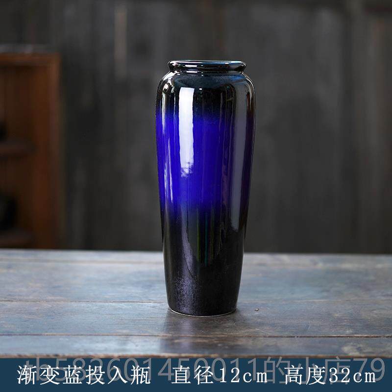 高档一日可无花陶瓷花意瓶投入不瓶花器插花花道具插花器工皿禅摆