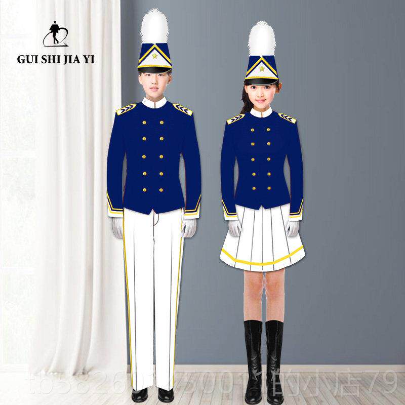 高档鼓北京学生贵行进管乐队服生饰男女学鼓号队打服长袖演出服装