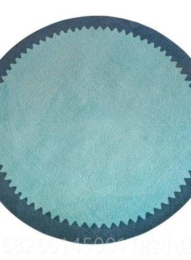 高档周末派绿色轻奢桌风地毯现简圆形垫地ins卧室床边客厅书约高