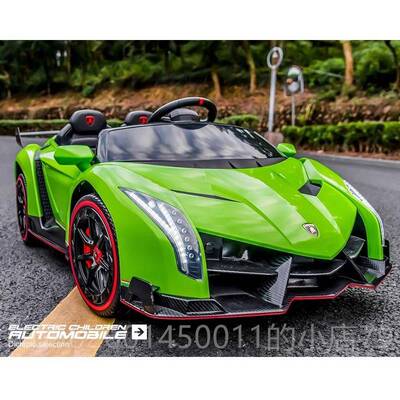 高档宝坚尼儿童电动四轮带遥控跑车男女小孩宝可车坐人电动蓝车宝