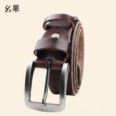 带带休闲手工覆古牛裤 高档男士 皮真青皮纯牛皮针扣仔年头层真皮裤