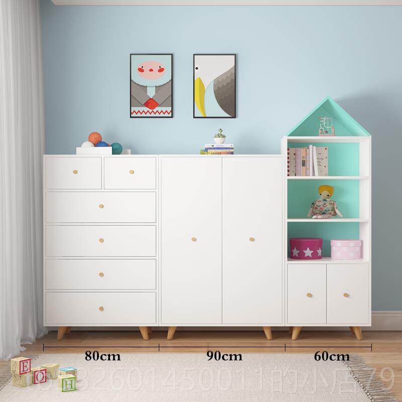 高档可比熊实木儿童衣衣柜收纳柜宝宝衣柜小婴橱儿衣门柜挂衣式两