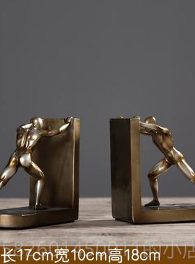 高档北简创意书房客约厅酒柜装摆饰品摆件书欧挡 书靠 书立设工艺