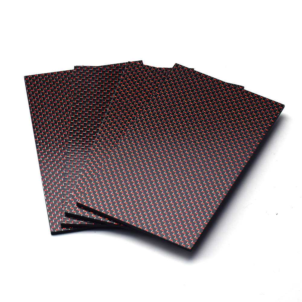 250x300mm 厚度0.25-10mm 高强度3K全碳平纹亮光哑光彩色碳纤维板
