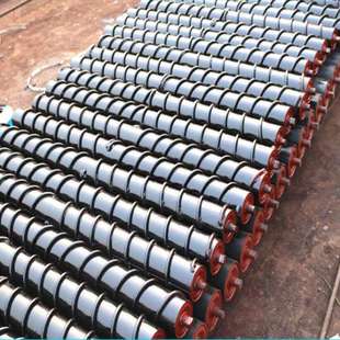 产地货源厂家大量供应铁螺旋辊子回程清扫铁辊橡胶螺旋托辊