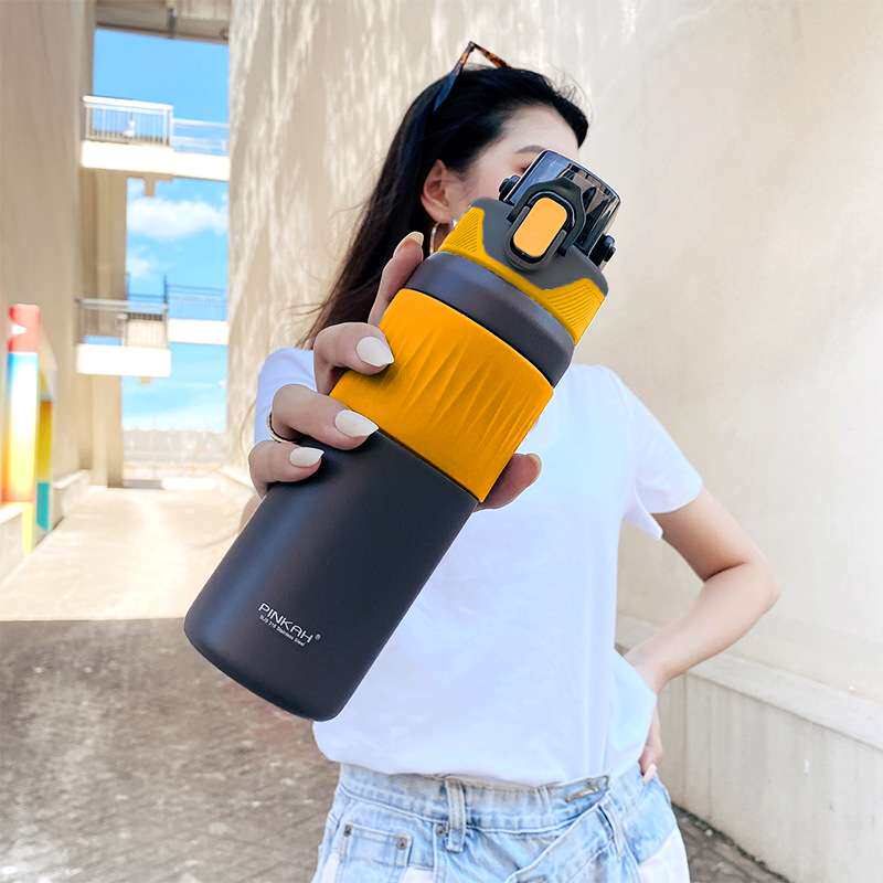 品家家品时尚运动316保温杯吸管直饮户外学生高颜值健身水壶杯子