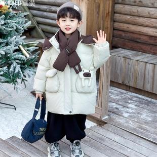 中小童加厚宝宝冬装 羽绒服2026新款 羽绒袄子潮 中长款 2025洋气冬季