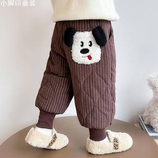 洋气保暖女宝加绒裤 2025棉裤 2025新款 子夹棉加厚一条过冬裤 女童裤