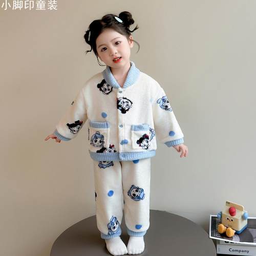 男童珊瑚绒哪吒保暖睡衣套装