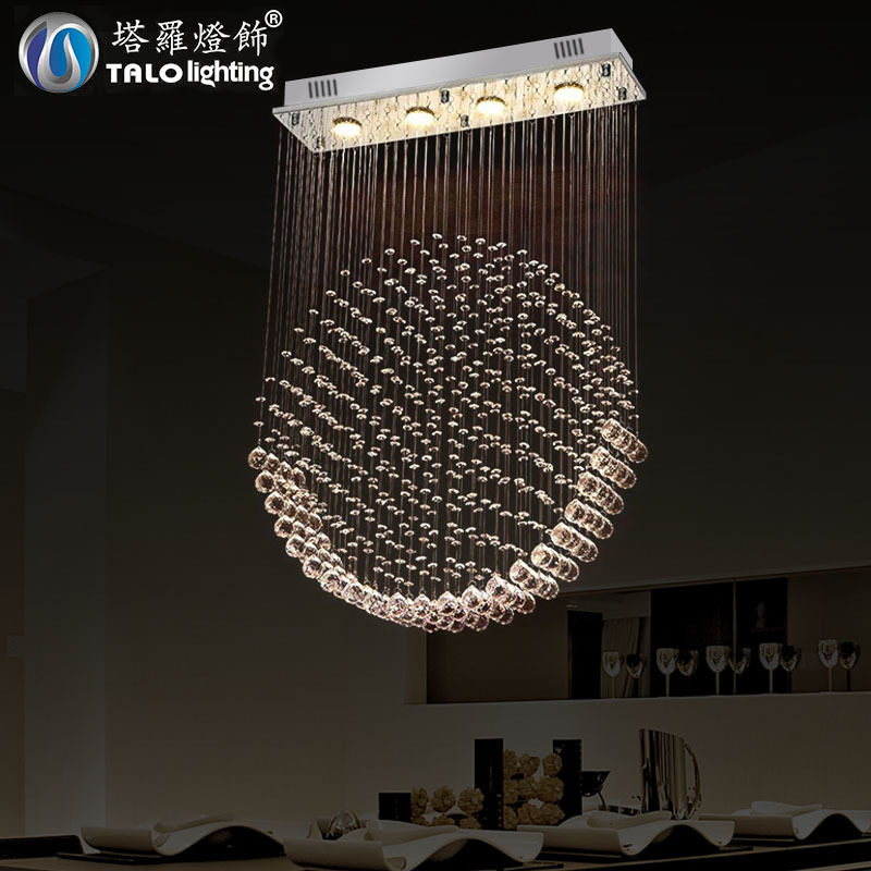 led水晶吊线灯圆形现代简约?