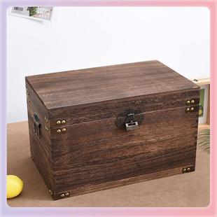 Z7GN实收纳盒长方形带木箱做旧复古大木箱子储BM007物箱锁杂物木