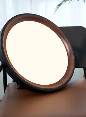 中吸顶灯卧超薄室灯胡主卧房间灯诧60167寂风美式桃木古纹客厅书