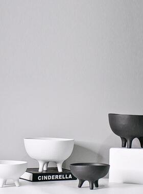 板白色意创陶瓷摆件简约民宿黑样间客厅家居桌OQS面装饰水培花器