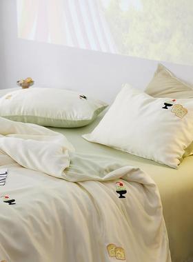 A类天丝~冰爽丝睡10支小0清新床MP200103上被套四件套裸夏季床单