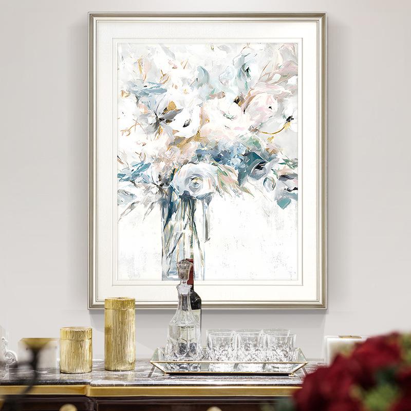 现美式轻奢抽花卉装饰画法代式象zy341客厅玄壁画餐厅餐边关柜卧