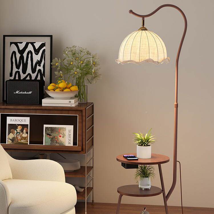 法式中116古风客厅落地室灯沙发边几旁氛置围复古卧床头物架一体