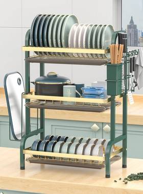 厨房餐碗碟置OKN柜物架沥水架菜板勺子架晾放碗筷沥碗多层架具收