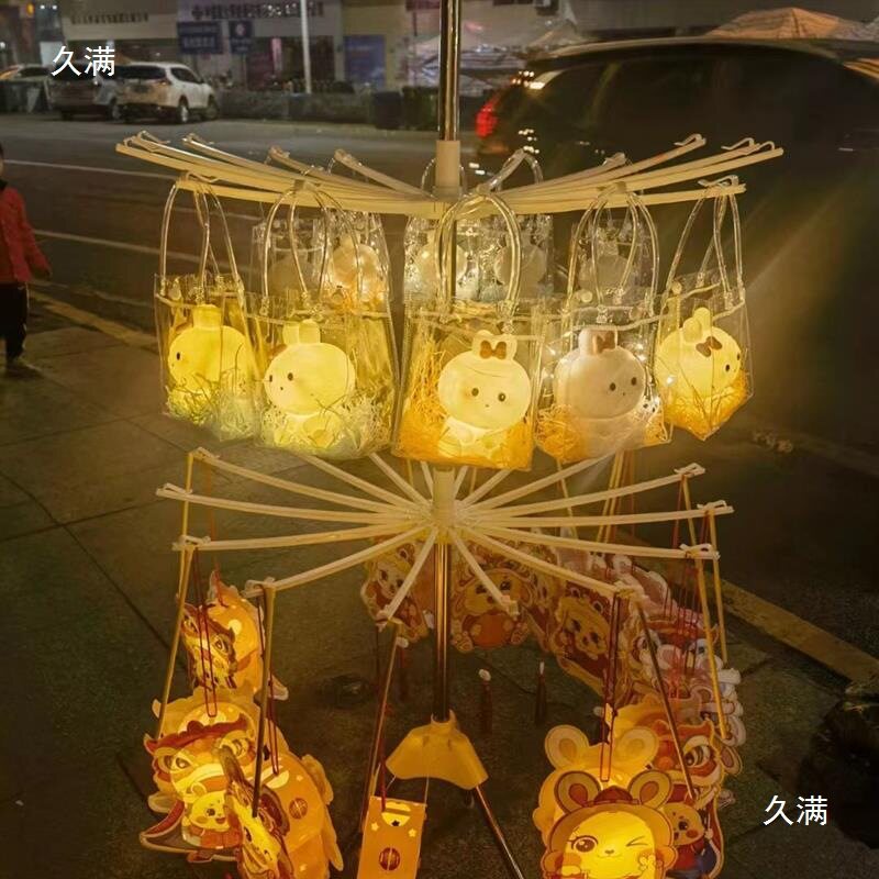 夜市摆摊网红加固旋转灯笼架