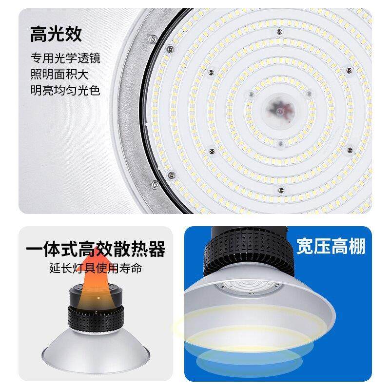 LED工矿灯功RJC率30材工0W车间厂房大灯高流明业照明足瓦铝天棚灯