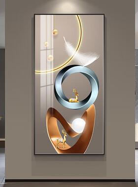 大气奢玄关壁装饰画入户走廊过轻道正对门画简约D684代几何立体挂