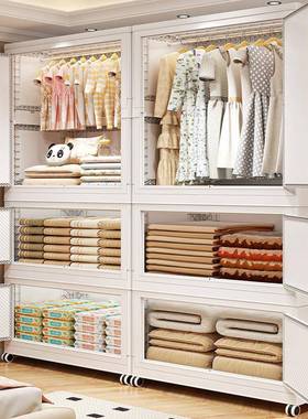 卧室衣高整M7QQ9964理1物00宽面衣柜棉被收纳柜颜值成储人物架