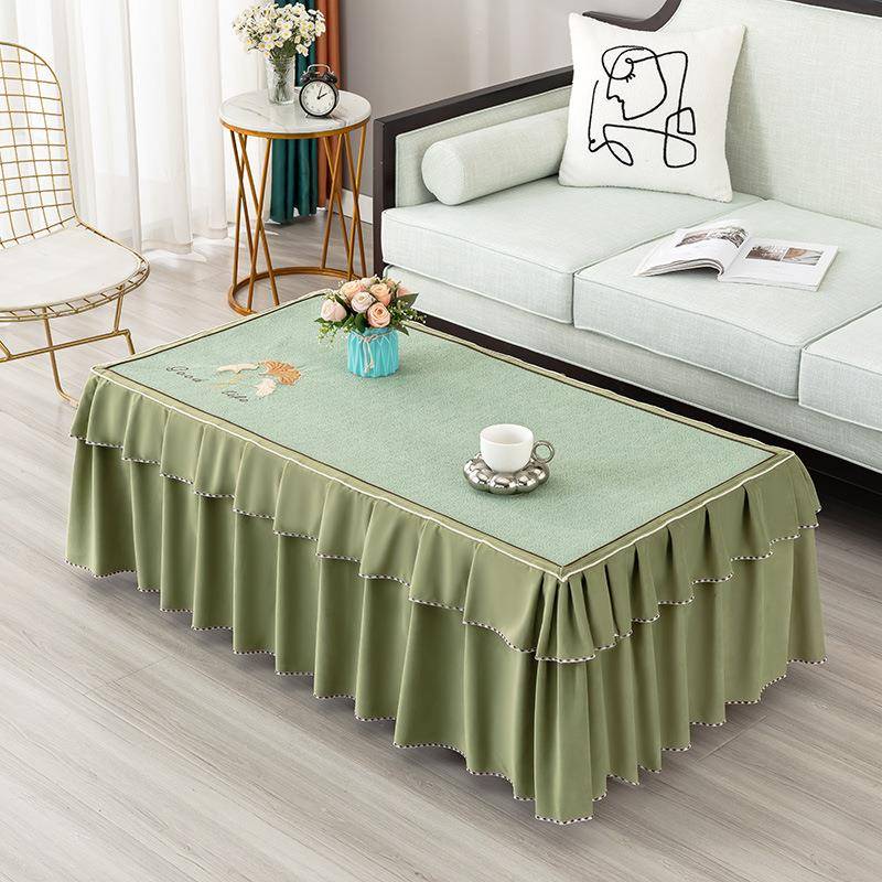 蕾丝纯TQY色防水茶几罩桌布全简包盖布电客视柜防罩套约尘现代厅