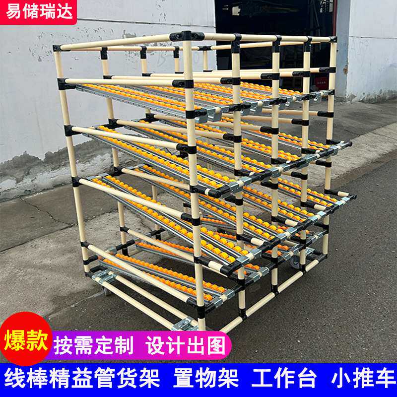 线棒周转筐置物架组装可拆精益管流利条货架物料小推车工作台定制