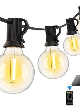 太阳能铜线灯串 跨境户外防水g40led遥控氛围露营装饰太阳能串灯