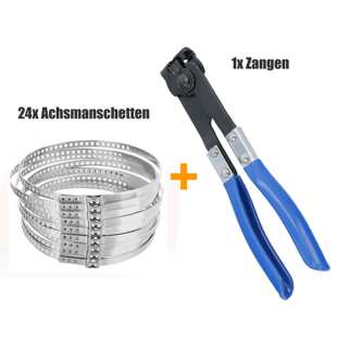 跨境   25pcs快装式镀锌单耳调节卡箍汽车球笼喉箍快速管卡钳套装