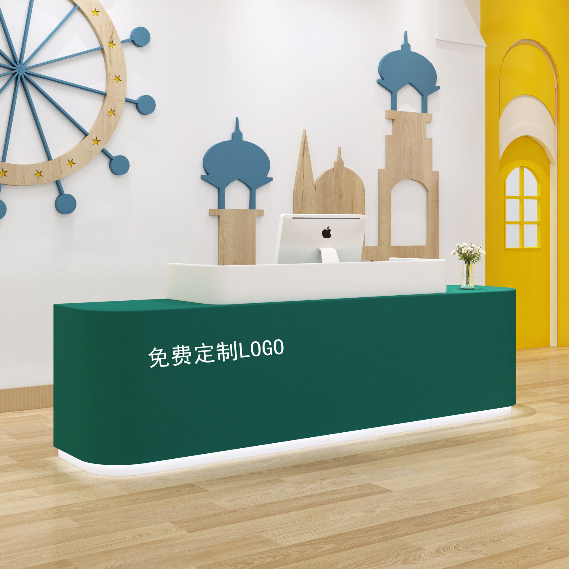 母婴店收银台早教机构幼儿园前台童装店宠物店接待台吧台商用店铺