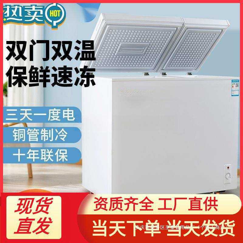 双门冰柜家用双温小冰柜小型冷柜冰箱双开门冷冻柜