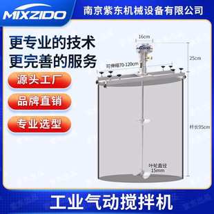 大马力IBC吨桶横板式气动搅拌机 化工防爆油漆涂料不锈钢搅拌机