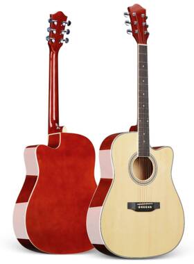 抛光亮手光1中端吉他初学者学生女男4民谣吉他新入81014门木吉他