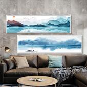 画中国风国画山挂水画中式 饰 348画床头装 新客厅装 饰酒店卧室AXL