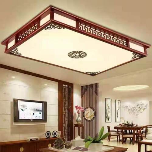 新中式吸顶灯长式方形灯房间灯餐客厅灯中灯具202厅5新款led97763